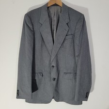 Mens VINTAGE Blazer Grey Chest 40 Regular Pure 100% Wool Formal ODERMARK