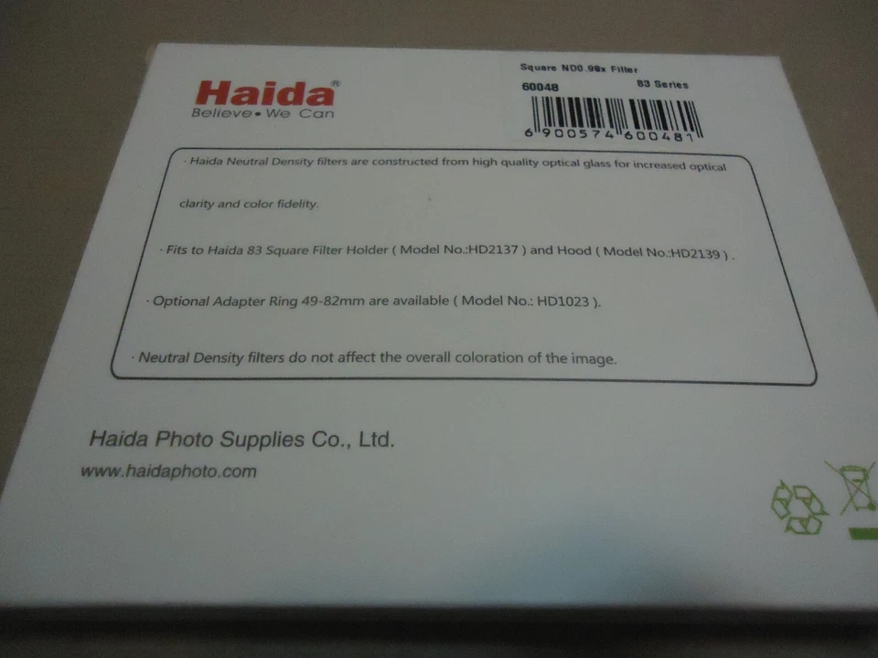 HAIDA INSERT ND FILTER 84X95mm .OPTICAL GLASS - Image 3 of 4