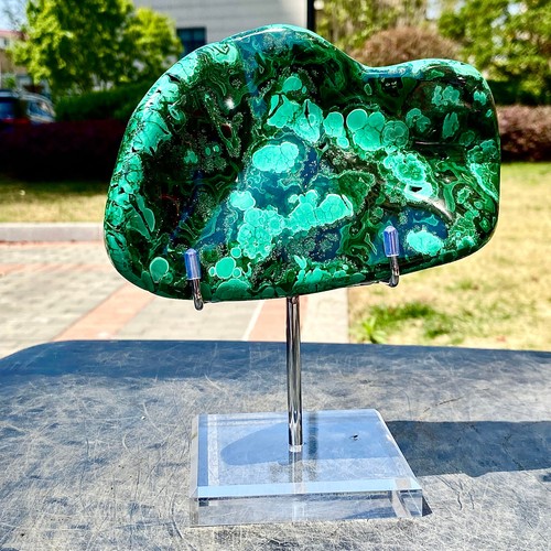 2.32LB Natural glossy Malachite transparent cluster rough mineral sample - 第 1/16 張圖片
