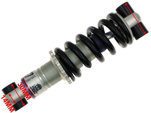 DNM BURNER-RCP2S MTB DH Bike Rear Shock 200mm 550 lbs, Red Coil