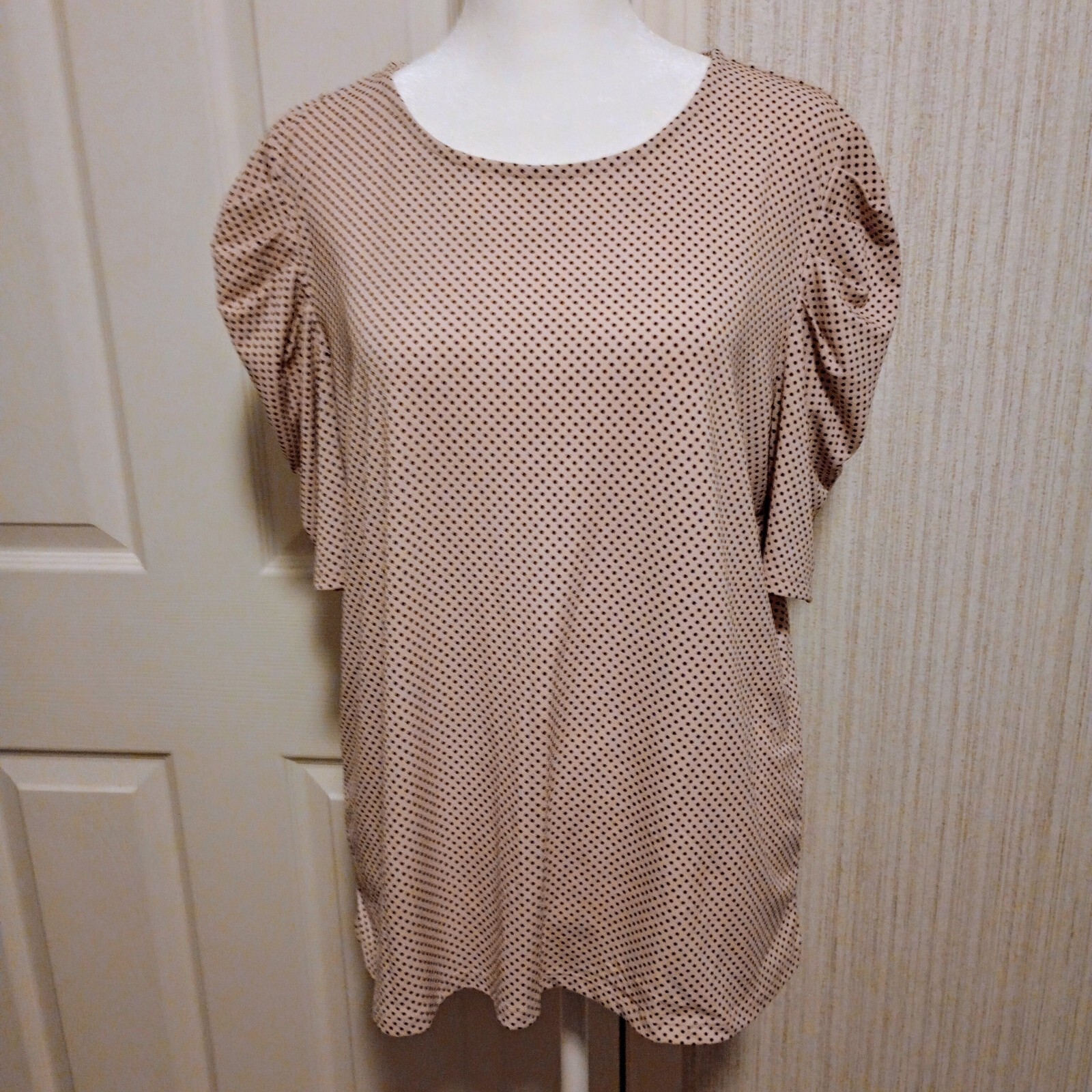 Adrianna Papell Women's Polka Dot Blouse Size (See Photos) Tan