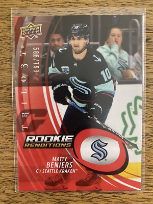 2022-23 Upper Deck Trilogy Matty Beniers Rookie Renditions Red 586/799 RC