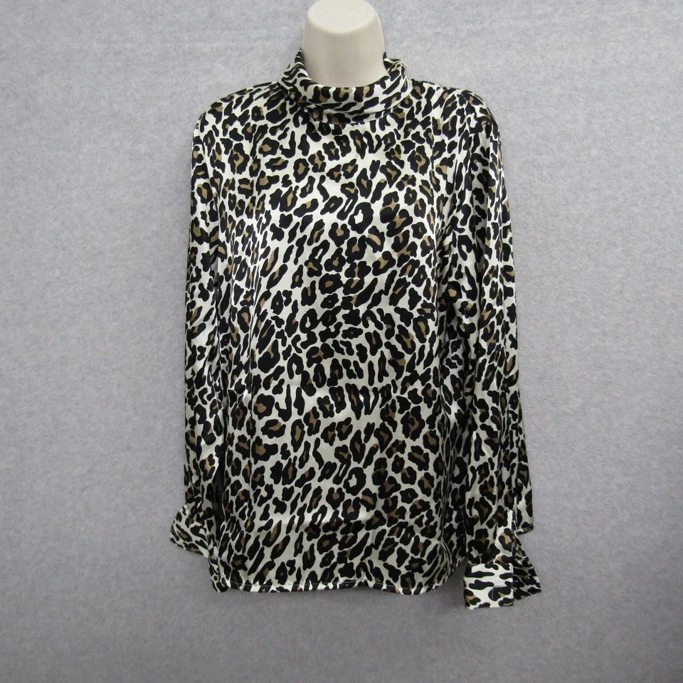 Blusa Top Blusa Mujer Liz Baker Talla 14 Negra Manga Larga Fluido Pullover Foto 2 de 4