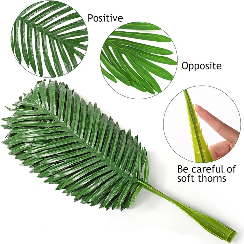 63cm 10pcs Artificial Palm phoenix Tree Branch Leaf Frond Home Patio Sago - Image 3 of 4