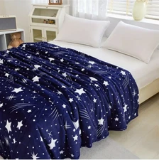 1pc Meteor Space Pattern Bed Blanket, Soft Warm Throw Blanket 