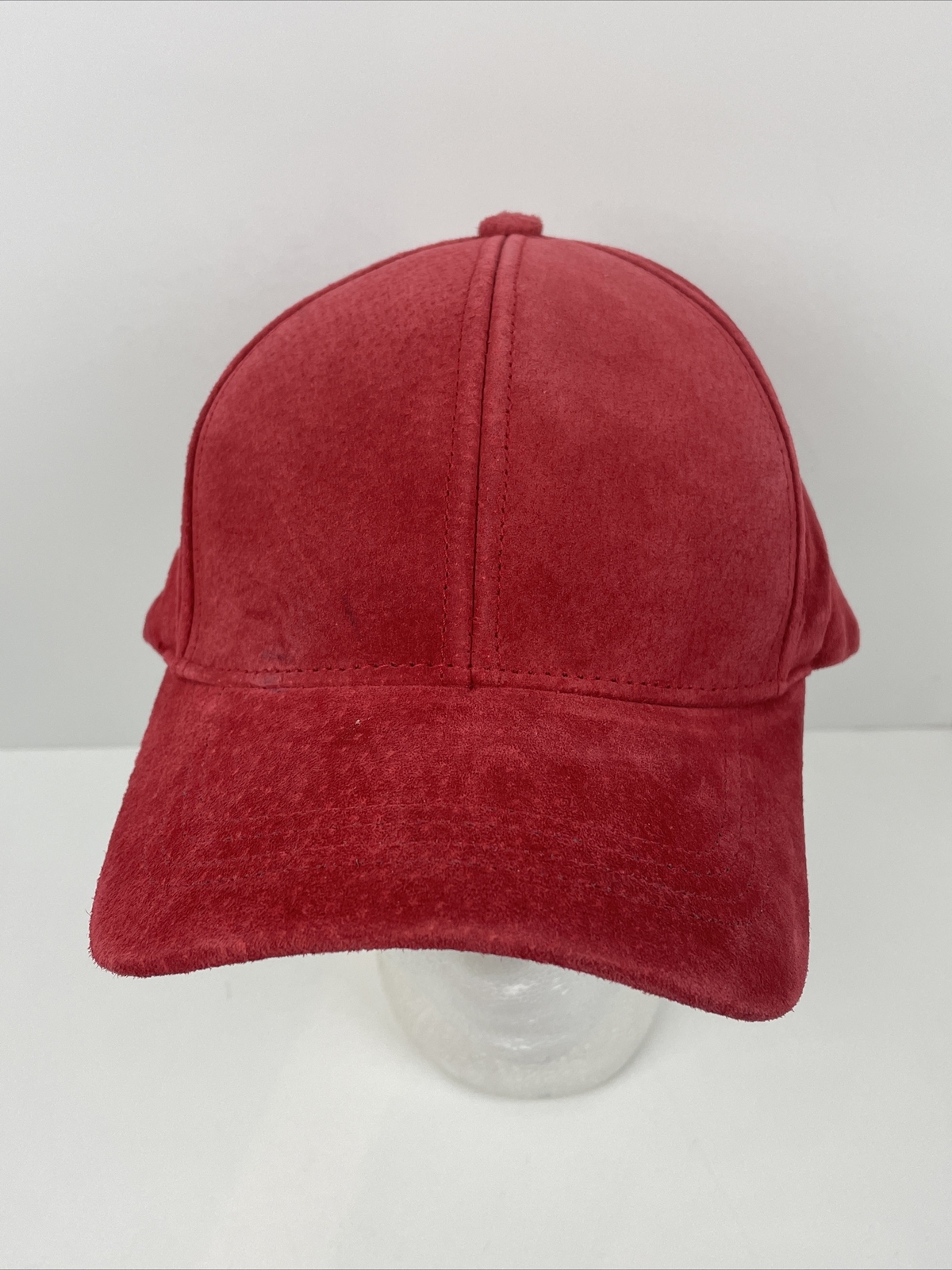 Solid Red Suede Hat Plain Adjustable Strap OSFA B… - image 2