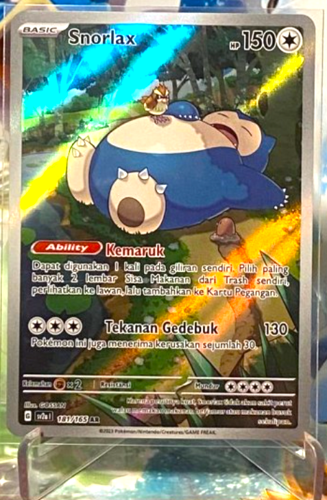 Japanese Pokemon Card 151: Snorlax AR 181/165 (Near Mint) - Holo Full Art