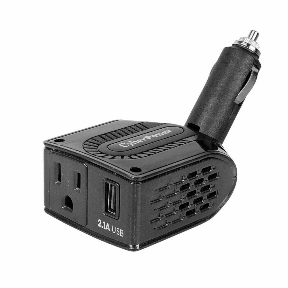 NEW CyberPower 160-Watt Peak Car Power Inverter with USB AC Outlet 5v 2.1a 10w - Image 2 of 4