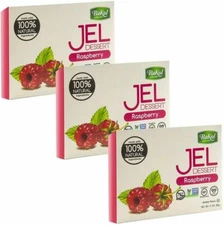 Bakol Vegan Raspberry Flavor Jello, Kosher Dessert Gelatin, 3 oz (Pack of 3)