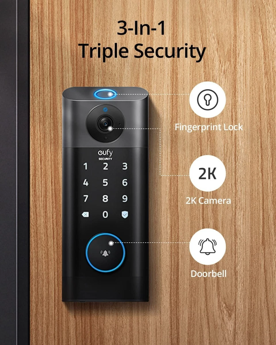 Fechadura Inteligente Smart Door Lock With Camera European Outdoor  Biometric Door Lock With Fingerprint Card Code Key Access