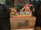 Vintage J. Chein Tin Litho Wind Up Roller Coaster with Box (Nice!) 1950s