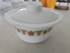 Vintage Pyrex #75 Golden BUTTERFLY  BUTTER TUB with Lid Rare
