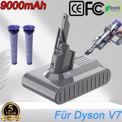9.0Ah Akku +Pre Filter Für Dyson V7 Animal Trigger Absolute Fluffy Staubsauger