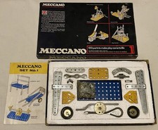 Vintage Meccano Set 1, From 1975, In Original Box With Manual