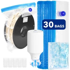 Filament Storage Bags 30PCS, 3D Filament Vacuum Bags Kit (12.6"x13.4") with A...