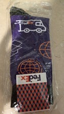 FedEx Federal Express Pair of Socks Logo Truck Airplane Globe Purple New Nip Nwt
