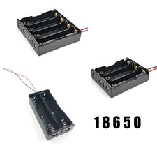 2 3 4 Cell Open Battery Holder Case Storage Box 3.7v With Wire 150mm Black 18650