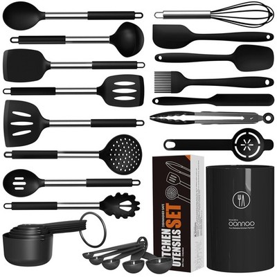 Silicone Cooking Utensils Set - Heat Resistant Kitchen Tools
