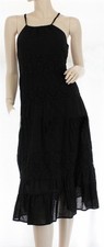 $148 FREE PEOPLE Designer Cotton Black Lace Multi Texture Sun Dress US 4