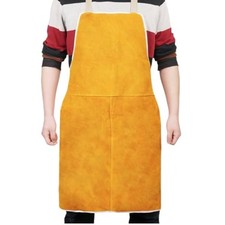Leather Welding Apron Heat Flame Resistant Protective Work Bib Apron for