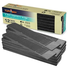 Composite Plastic Shims for Leveling, 12-Pack, 8 in, Made in USA