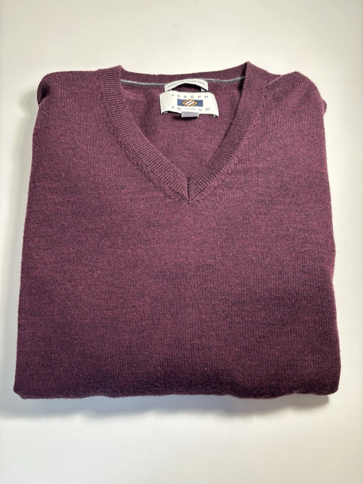 Joseph Abboud Men’s Wool Sweater, L, Maroon
