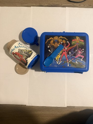 #ad Aladdin Mighty Morphin Power Rangers Plastic Lunchbox w Thermos amp; Cup Lid $20.00
