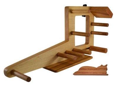 15 Inch Inkle Loom and Cat Weaving Shuttle Bundle Handcrafted from Maple and Oak