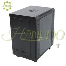 12U Wall Mount IT Data Network Server Rack Cabinet Enclosure 15.5" Depth Black