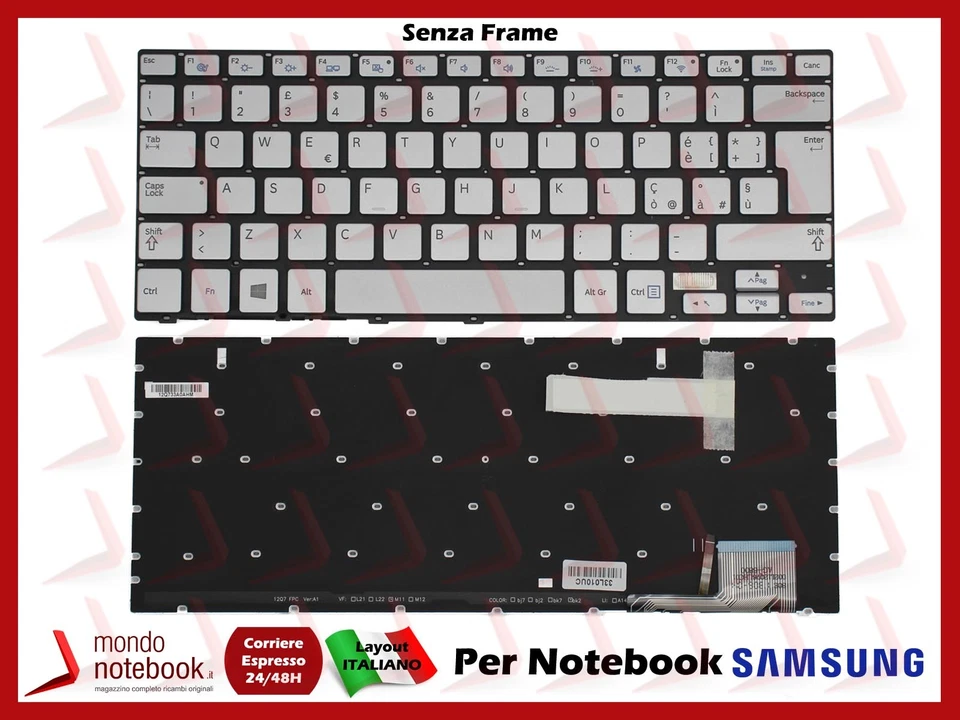 Clavier Italien Silver SAMSUNG CNBA5903784EBIH437MH0NQ BA59-03689E - Photo 1/1