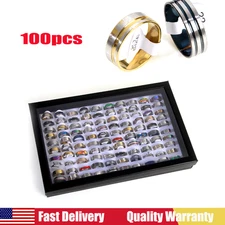 100PC-Mixed Wholesale Rings Bulk Finger Band Ring Lot Men Women Jewelry Fashions