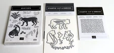 NEW Stampin' Up WILD CATS Stamps + BIG CATS Dies + ANIMAL PRINT Embossing Folder