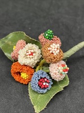 Vintage handmade Crochet Flower Bouquet small