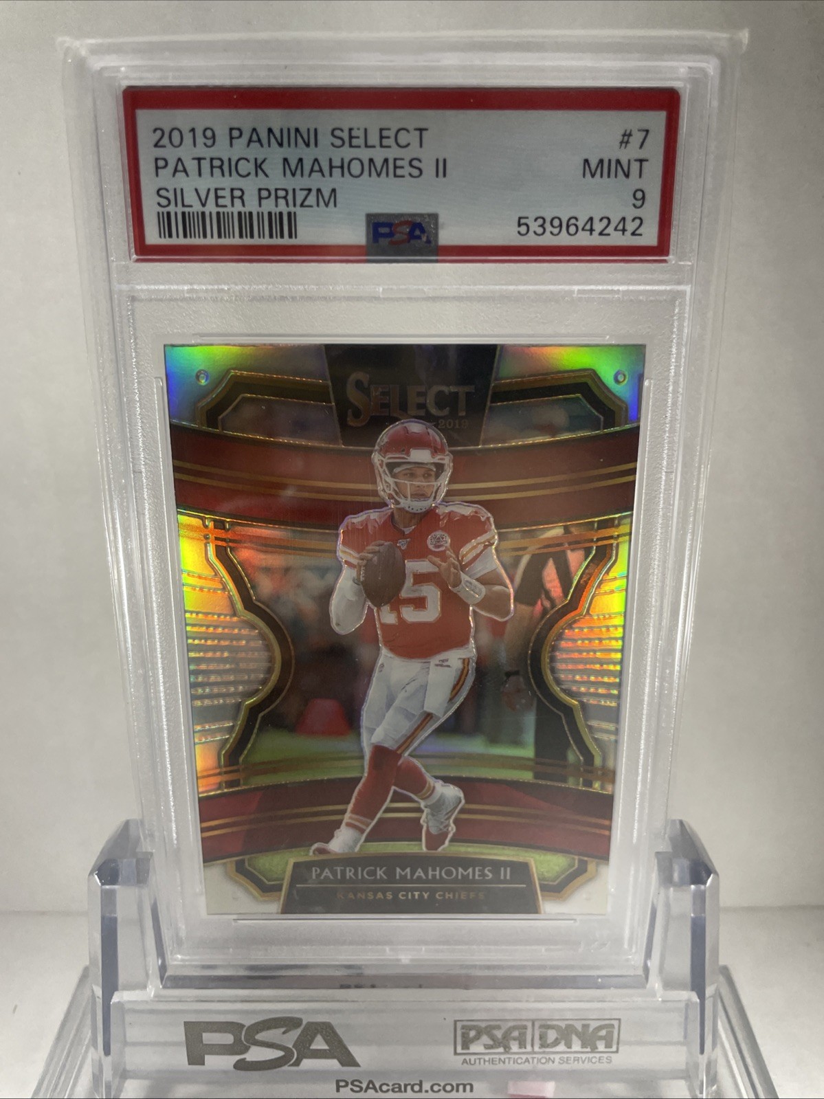 2019 Panini Select - Patrick Mahomes II #7 Silver Prizm PSA 9