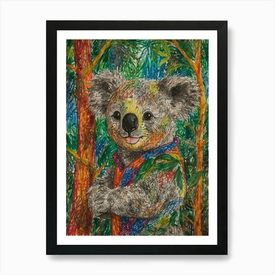 Koala 10 Kunstdruck gerahmt Wandbild Poster Leinwanddruck Bild