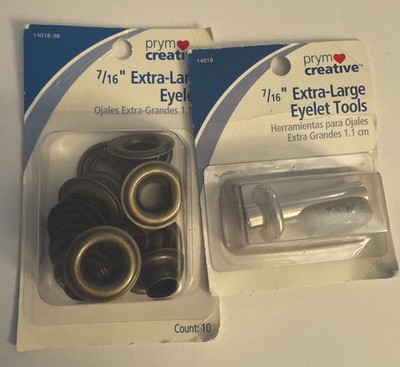 Prym Creative 7/16'' Extra-Large 10 Sets Eyelets & Tool Bronze Color