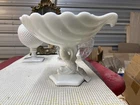 Vintage Westmoreland Large 12" DOLPHIN SHELL BOWL  Ocean Fish Milk Glass ELEGANT