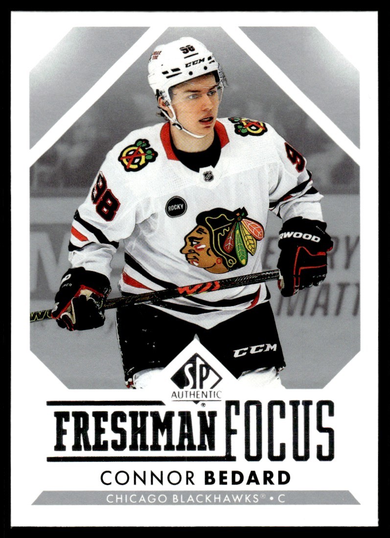 2023-24 SP Authentic Freshman Focus Connor Bedard Rookie Chicago Blackhawks