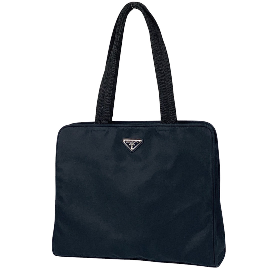 RARE PRADA Logo Plate Tote Bag Vintage Women Handbag Pre-Owned