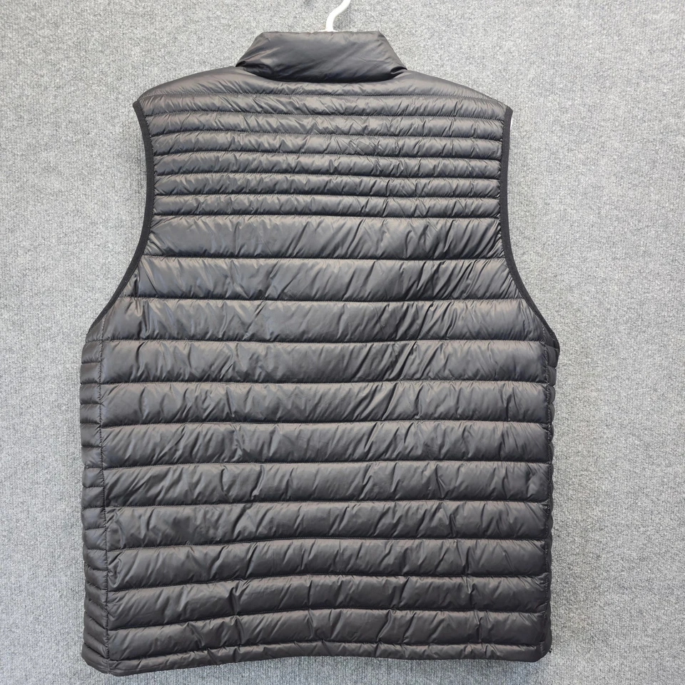Solaris Puffer Vest Mens 2XT Black Natural Down Nylon Quilted Zip Pockets - Image 2 of 4