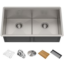Kraus KWU112-33 Kore 33" Undermount Double Basin Stainless Steel - Stainless