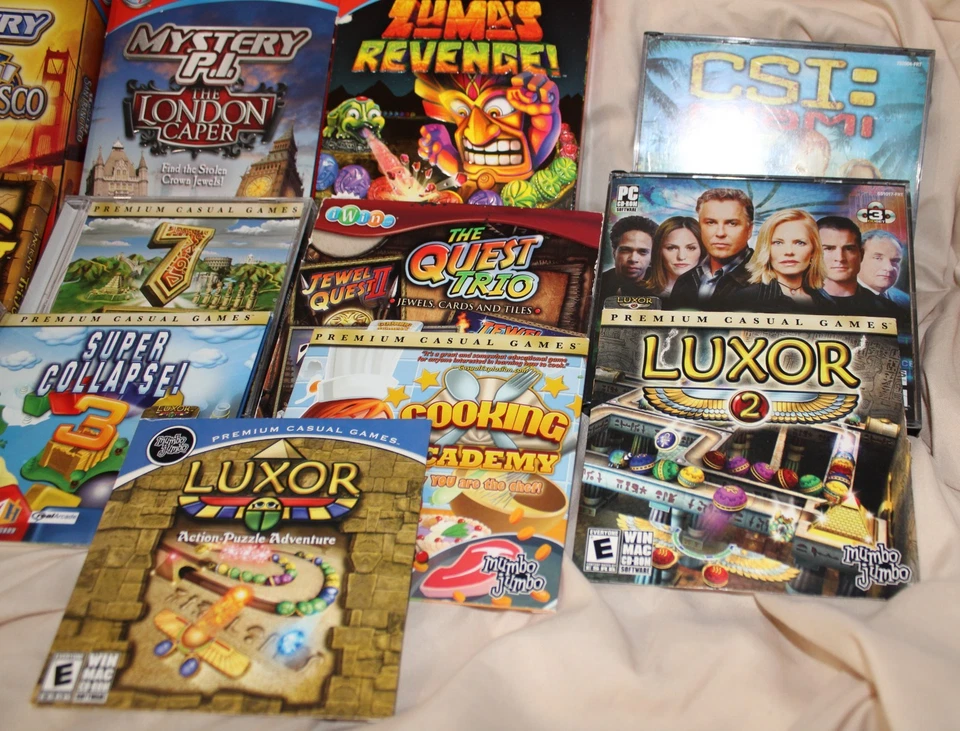 Lote de 13 juegos de PC surtidos, Widow and Mac, Zuma's Revenge, Luxor, Tri Jong Foto 3 de 3