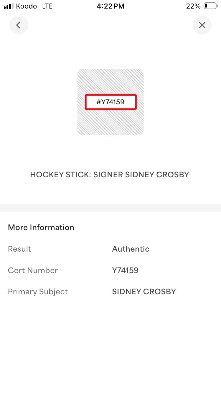 Sidney Crosby Signed Mini Stick PSA Auto view 4