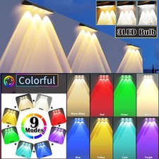 2-4x 3LED Solar Sensor Flood Lights Wall Outdoor Garden Path Fence Lamp Security