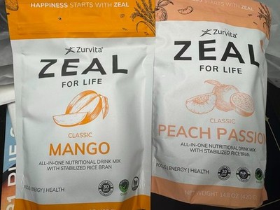 1 Bag Zurvita Zeal for Life Drink Mix Mango Peach Passion 30 Servings, 420g