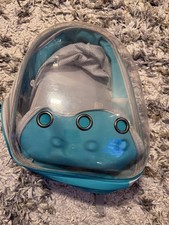 Mochila portadora de gatos cápsula espacial burbuja transparente mascota perro bolsa de viaje azul
