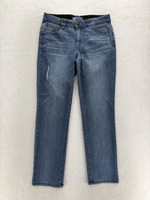 Democracy Ab Solution Straight Jeans Womens 8 Blue Medium Wash Mid Rise Stretch