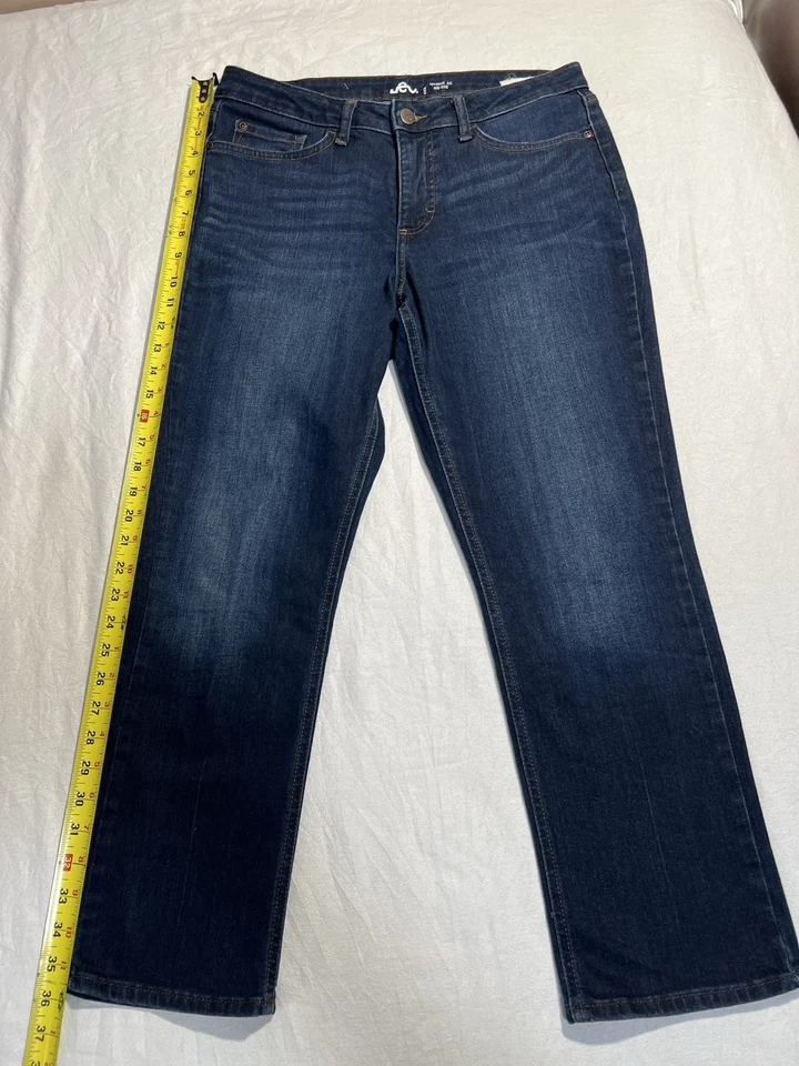 Pantalones de mezclilla Lee Classic Fit para mujer talla 8 azul tiro medio pierna recta 5 bolsillos Foto 4 de 4