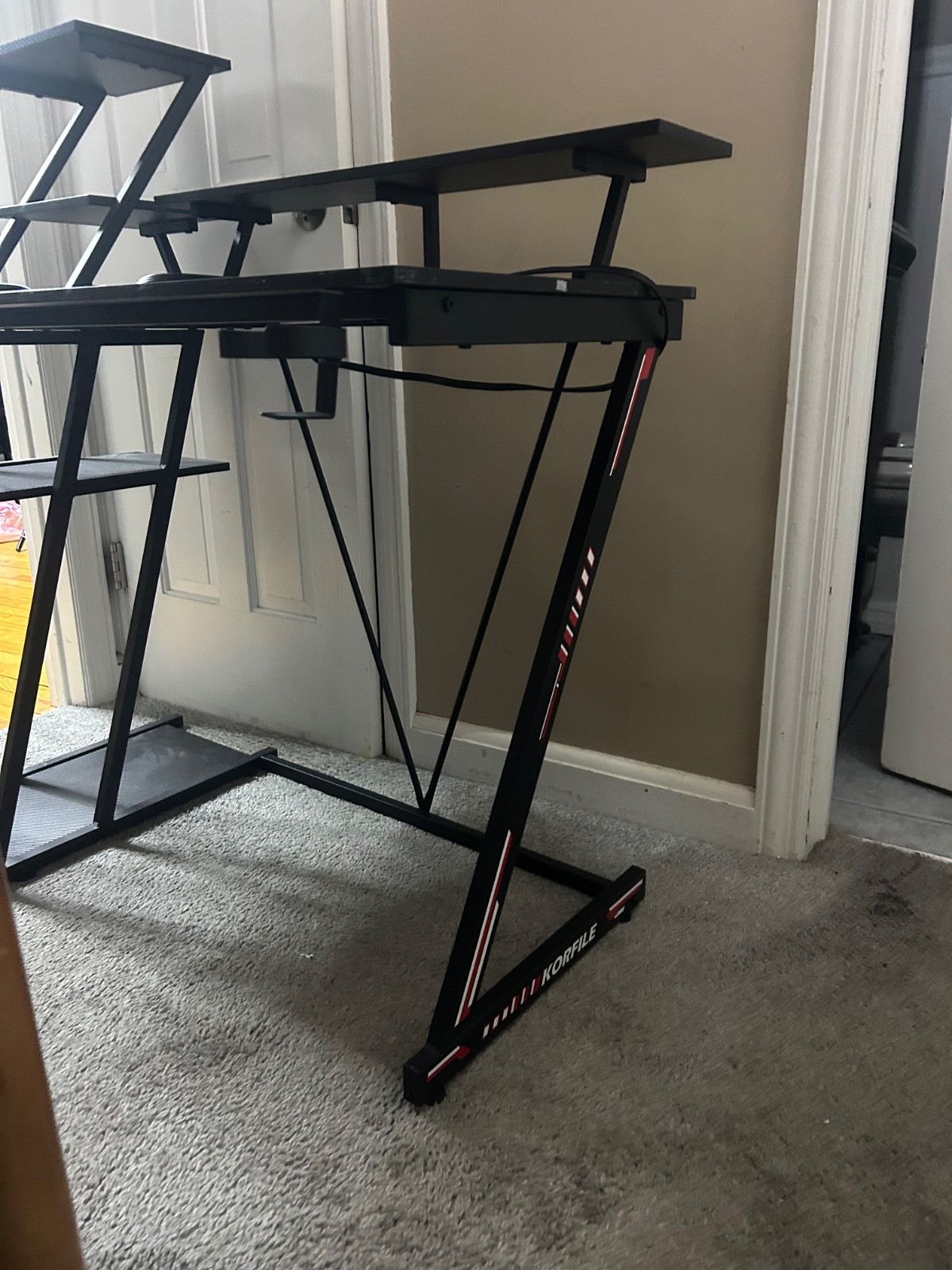 L Shaped Gaming Desk with LED Lights