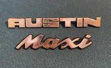AUSTIN MAXI CHROME REAR BADGES / EMBLEMS GOOD CONDITION GENUINE BADGES